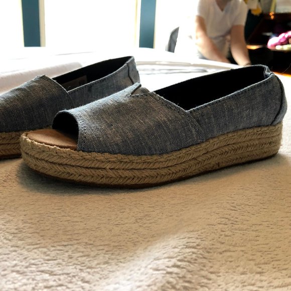 Toms Shoes - Toms Denim Peep Toe Sandals